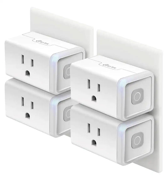 Kasa Smart Plug HS103P4, Smart Wi-Fi Outlet, Touch Actuator, Works with Alexa, Echo, Google Home, No Hub Required, 15 Amp, UL Certified, 4-Pack, White