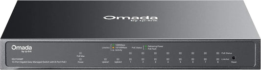 Omada ES210GMP, 8 Port Gigabit Easy Managed PoE Switch