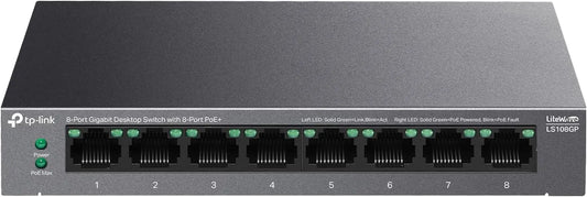 TP-Link LS108GP, 8 Port PoE Gigabit Ethernet Switch