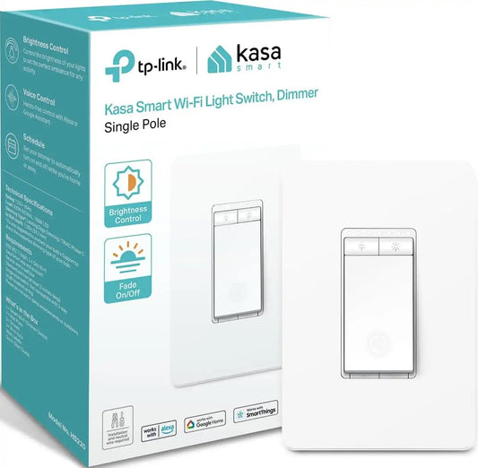 Kasa Smart Dimmer Switch HS220, Single Pole, Needs Neutral Wire