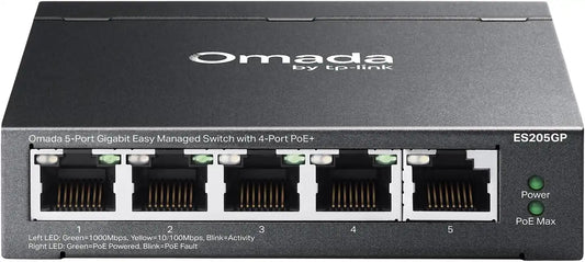 Omada ES205GP, 5 Port Gigabit Easy Managed PoE Switch