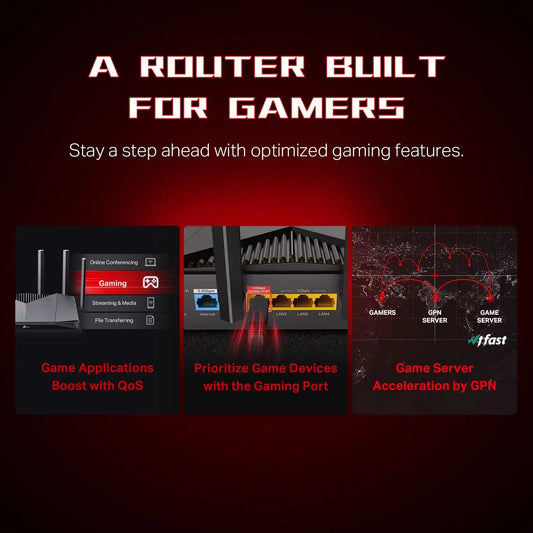 TP-Link Dual-Band BE6500 WiFi 7 Gaming Router 6.5 Gbps (Archer GE400)